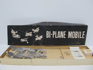 Vintage Mid Century Chrome Airplane Monil wOriginal Box