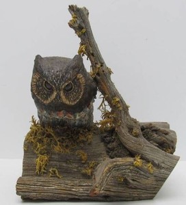 Nicely Carved &amp Painted Wooden Owl Display - Oregon Art Works