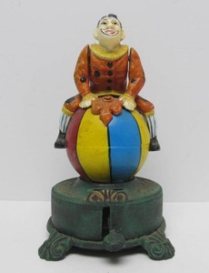 Cast Iron Mechanical Clown Bank
