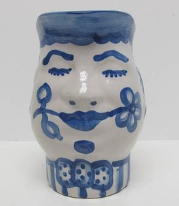 Vintage 1960s M.A. HADLEY Pottery Face Pitcher