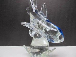 Heavy Hand blown Glass Fish Sculpture