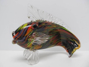 Signed Handblown Art Glass Fish Sculpture