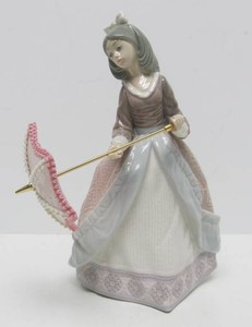 Signed Porcelain LLADRO Figurine #3 - Girl wUmbrella