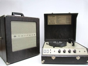 Nice Clean Working CALIFONE Portable Turntable &amp Speaker Set