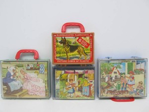 Group of Complete Vintage Block Puzzles wCases - 6 Different Puzzles in Each