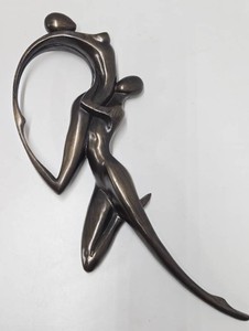 Art Deco Figural Wall Sculpture of 2 Dancers