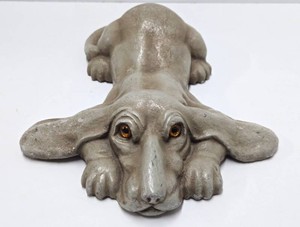 Vintage 1978 Heavy Plaster Dog Sculpture - 14 length