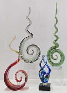 Lot of 4 Art Glass Sculptures