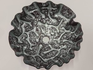 Very Cool Large Silver Art Glass Centerpiece Bowl