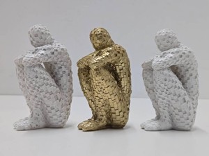 Set of 3 Figural Male Seated Sculptures