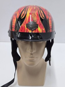 Like-New or New HARLEY DAVIDSON Motorcycle Helmet wFlames - Size XL
