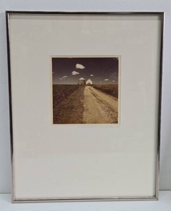Framed signed Vintage Professional Photograph of a Rural Farm by Mary Strother - Dated 1973