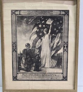 Framed Original WWI Document wWoodrow Wilson Signature