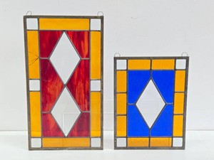 2 Stained Glass Suncatcher Windows&nbsp