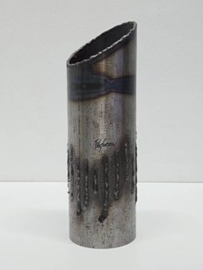 Larger Signed Metallic Art Pottery Vase - Signed Pedersen