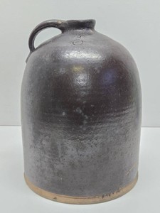 Large Early Antique Brown Stoneware 5 Gallon Jug