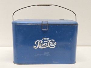 Very cool Original Vintage 1950s PEPSI Embossed Metal Advertising Cooler