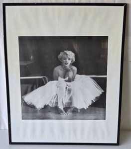 Large Framed Vintage Marilyn Monroe Black &amp White Photo Print&nbsp