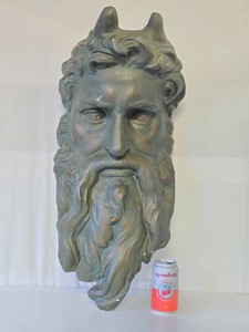 Outstanding LARGE Antique Early 1900s Heavy Moses Neoclassical Face Sculpture - Caproni &amp Bro - Boston