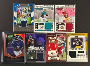 Various Memorabilia Jersey Cards - 7 Cards