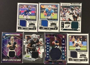 Various Memorabilia Jersey Cards - 7 Cards