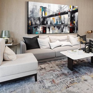 $150 CANEITO New York City Wall Art for Living Room, Brooklyn Bridge Canvas Wall Decor for Bedroom, Cityscape Print Picture, Large Size 29x59 Inches