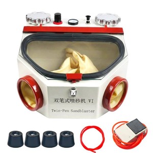$220 Sandblaster Lab Equipment Double-Pen Fine Sand Blasting Machine LED