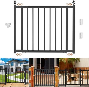 Heavy-Duty Deck Fence Gate Outdoor, No Cutting Required Upgraded Adjustable 37.4 to 49.2W x 33.1H, Fence Gate, Suitable for Decks, Patios, Gardens, Yards, (with Latch and Auto-Closing Hinge)