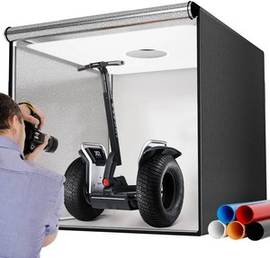 $160 Takerers Photo Studio Light Box,39x39 Inch100x100cm 210 LED Professional Photo Background Shooting Tent with 3 Stepless Dimming Light Panel, Lightbox with 5 Color Backdrops for Product Photography