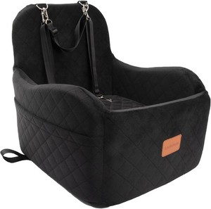 Lealchum Dog Booster Car Seat for SmallMedium Dogs Up to 35lbs,Elevated Cushion Fits in FrontBack Seat,Fully Detachable and Washable,2 Storage Pockets & Dog Leashes,Easy to Install(Black,Medium)