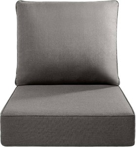 $131 Luxury 6-Inch Outdoor Seat Cushions - 24x28 Water&UV&Fade Resistant 1 Set Comfortable Patio Furniture Cushion for Wicker Dining Rocking Swivel Chairs Loveseat Couch Sectional Sofa - Grey