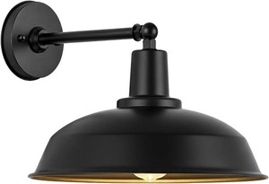 15 Black Outdoor Gooseneck Barn Light, Farmhouse Wall Light