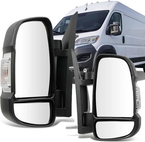 $182 Driver & Passenger Side Mirrors (Pair) for Dodge Ram Promaster 1500 2500 3500 for 2014-2025, with Heated Power Glass Turn Signal Light Temperature Sensor Manual Folding