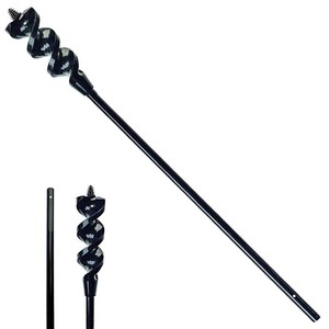 DECKRKAT 54 Flexible Installer Drill Bit - 1-14 Auger with Fish Eye Hole & Anti-Slip 3-Flat Shank for Wire Pulling Through Walls, Ceilings, Sidewalks.