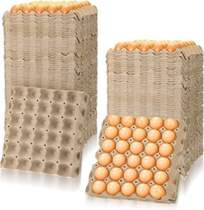 Estune 120 Pack Egg Cartons Crates 30 Cell Pulp Fiber Egg Flats Reusable Stackable Cardboard Tray for Home Storing Packing Roach Colony Soundproofing