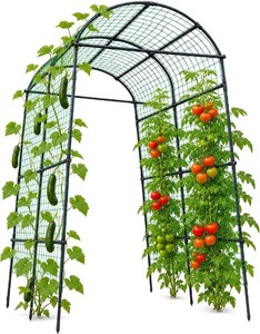 FOLLOOK Garden Arch Trellis for Climbing Plants Outdoor, 7.8 ft, Black