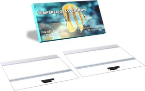 2PCS Set off fits 48 x 18 aquariums, tempered glass Clear Canopy