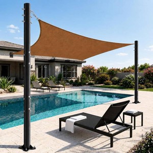 $170 Cofiyard 2 Pack Shade Sail Poles, 10 FT Heavy Duty Sun Shade Poles for Outdoor, 2.6 Diameter Steel Sun Sail Poles for Ground Patio Garden Deck, Metal Poles for Canopy Awning Shade Cloth