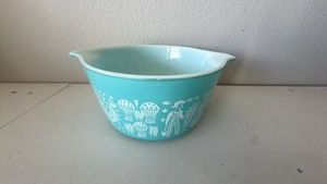 Vintage Pyrex Amish Butterprint Turquoise Casserole Dish