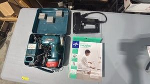 Makita drill, stapler, handheld shower