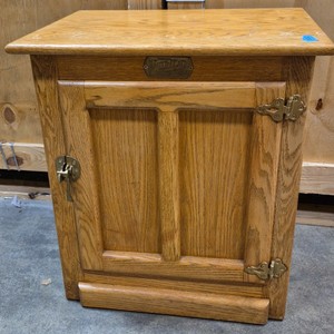 White Clad oak ice box cabinet