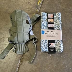 drying mats and baby carrier