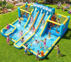 $660 FBSPORT Bounce House Water Slide, 3 Slides