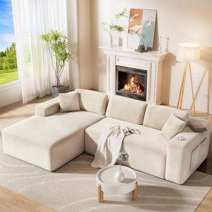 $550 CAMMOO 108 L-Shaped Boneless Sectional Sofa