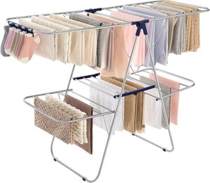 SONGMICS Foldable 2-Level Clothes Drying Rack