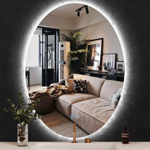 $150 Frameless Oval Backlit Vanity Mirror with LED