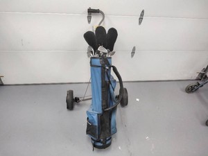 Dunlop DMT 13-Club Golf Set with Stand Bag, Cart Caddy Pull Cart, Balls and Tees