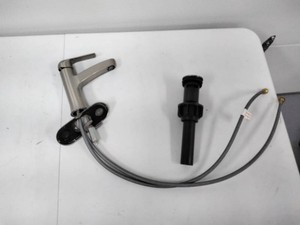 Single Handle Bathroom Faucet with Pop-Up Drain Assembly - Brushed Nickel Finish, Untested