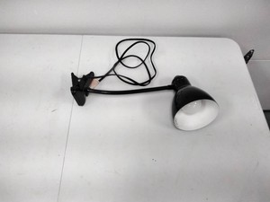 Clip-On Gooseneck Desk Lamp - Black, Adjustable, Tested Working with Bulb Included