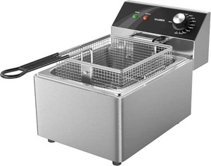 $170 Electric Deep Fryer Countertop Deep Fryer with Basket and Lid Capacity 10L(10.5QT) Stainless Steel Single Tank Fryer for Home Use Easy to Clean Oil Fryers 1800 Watts, 120V